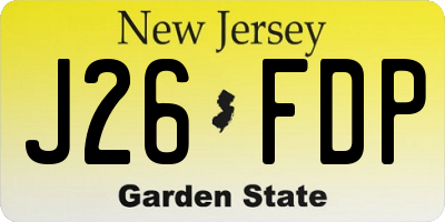 NJ license plate J26FDP