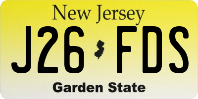 NJ license plate J26FDS