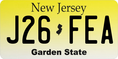 NJ license plate J26FEA