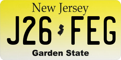 NJ license plate J26FEG
