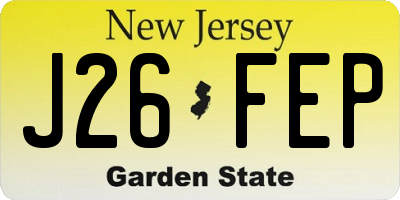 NJ license plate J26FEP