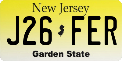 NJ license plate J26FER