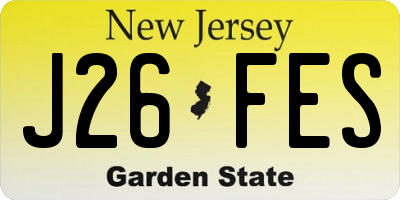 NJ license plate J26FES