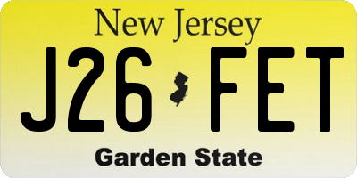 NJ license plate J26FET
