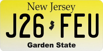 NJ license plate J26FEU