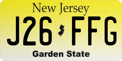 NJ license plate J26FFG