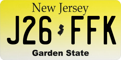 NJ license plate J26FFK