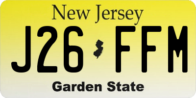 NJ license plate J26FFM