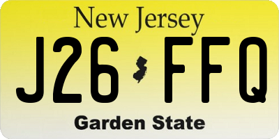 NJ license plate J26FFQ
