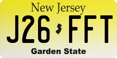 NJ license plate J26FFT