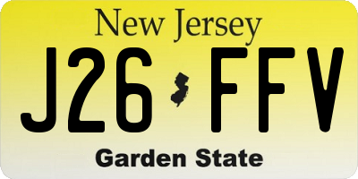 NJ license plate J26FFV