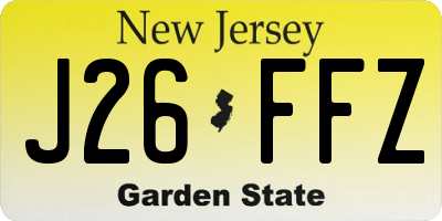 NJ license plate J26FFZ