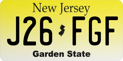 NJ license plate J26FGF