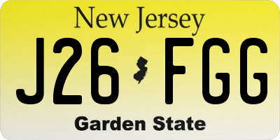 NJ license plate J26FGG