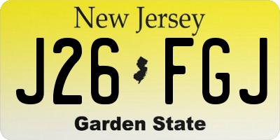 NJ license plate J26FGJ