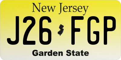 NJ license plate J26FGP