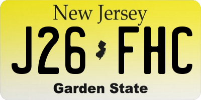 NJ license plate J26FHC