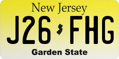 NJ license plate J26FHG