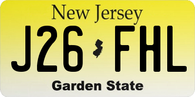 NJ license plate J26FHL