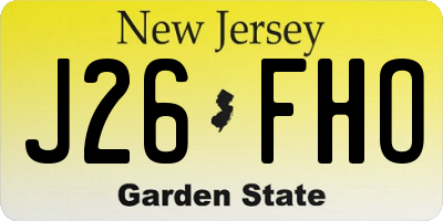 NJ license plate J26FHO