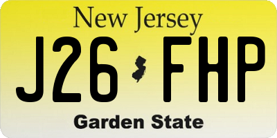 NJ license plate J26FHP