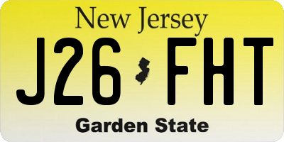 NJ license plate J26FHT