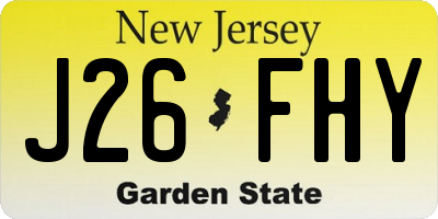 NJ license plate J26FHY