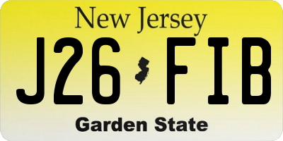 NJ license plate J26FIB