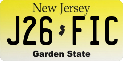 NJ license plate J26FIC
