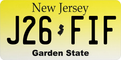 NJ license plate J26FIF