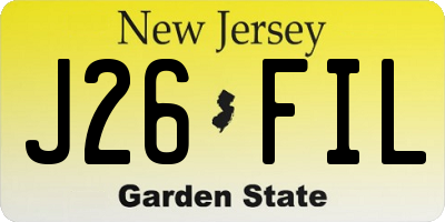 NJ license plate J26FIL