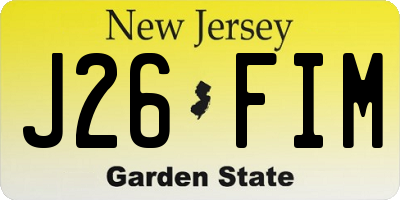 NJ license plate J26FIM