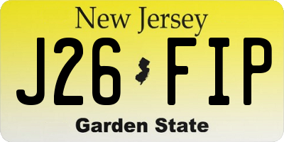NJ license plate J26FIP