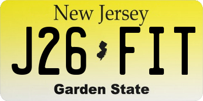 NJ license plate J26FIT
