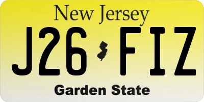 NJ license plate J26FIZ