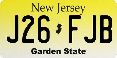 NJ license plate J26FJB