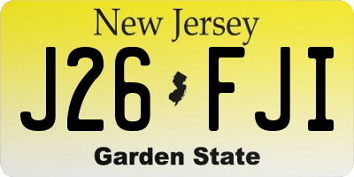 NJ license plate J26FJI