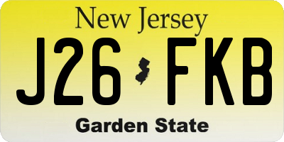 NJ license plate J26FKB