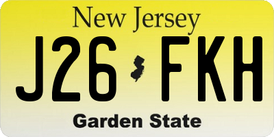 NJ license plate J26FKH