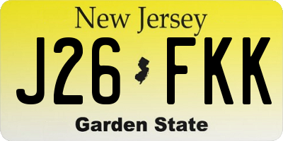 NJ license plate J26FKK