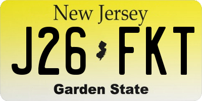 NJ license plate J26FKT