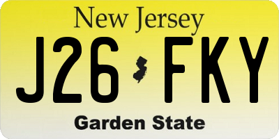 NJ license plate J26FKY
