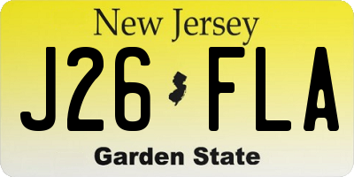 NJ license plate J26FLA
