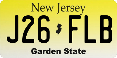 NJ license plate J26FLB
