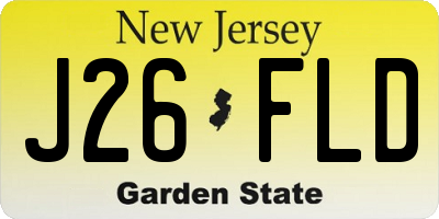 NJ license plate J26FLD