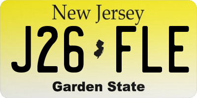 NJ license plate J26FLE