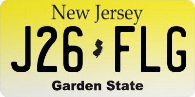 NJ license plate J26FLG