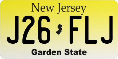 NJ license plate J26FLJ