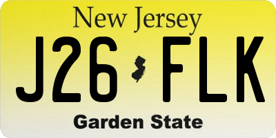 NJ license plate J26FLK