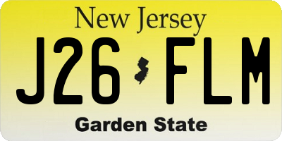 NJ license plate J26FLM